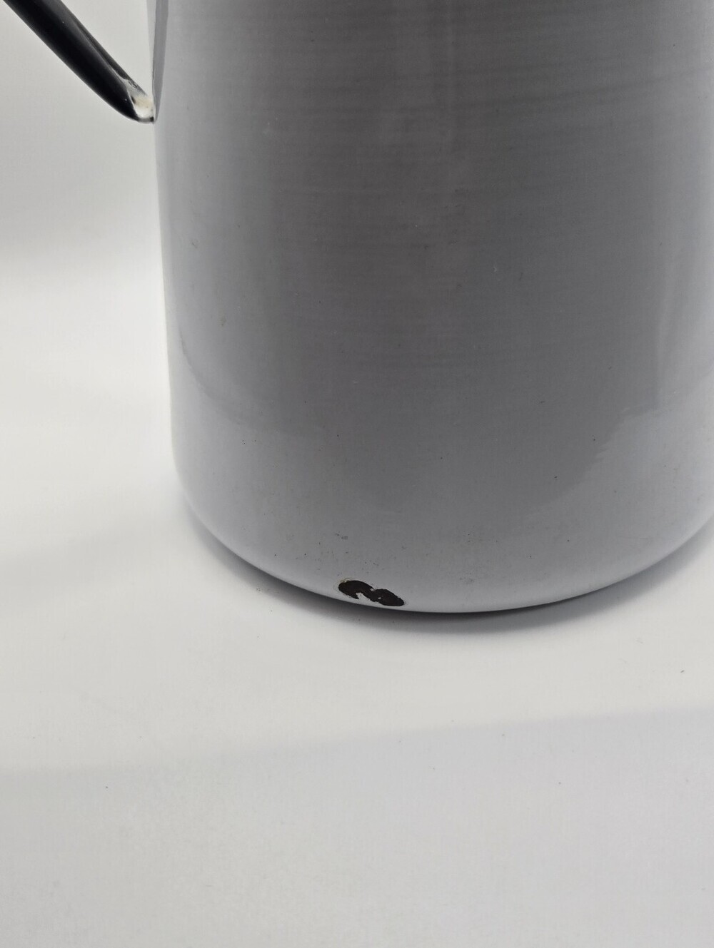 Vintage Enamel Coated Metal Cowboy Coffee Pot In Black And White - Picture 6 of 8